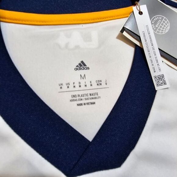 Adidas LA Galaxy 22/23 Soccer Home Jersey Medium M White Navy Blue Brand New - Picture 4 of 12